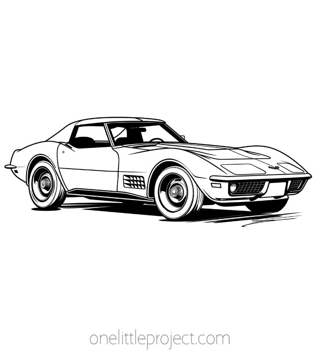 Car Coloring Page - Corvette