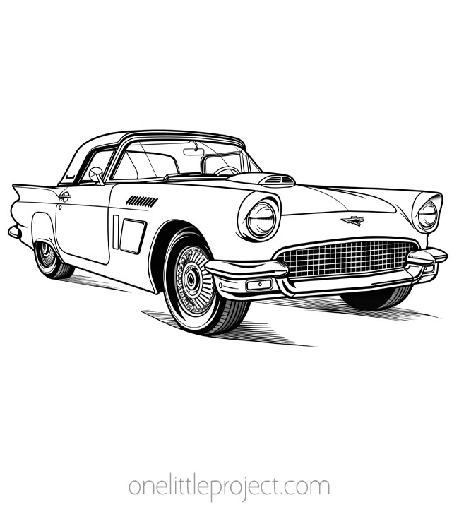 Car Coloring Pages - Thunderbird