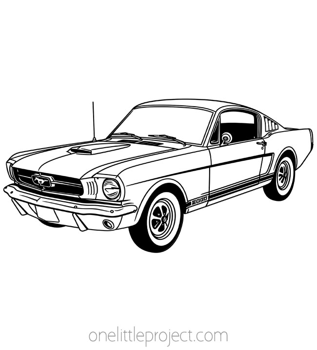 Car Coloring Pages - Mustang