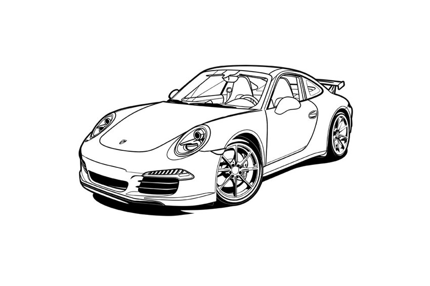 Collection of free, printable car coloring pages