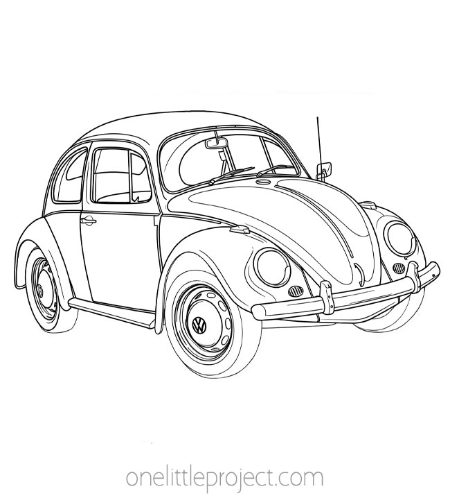 Car Coloring Sheets - VW Beetle