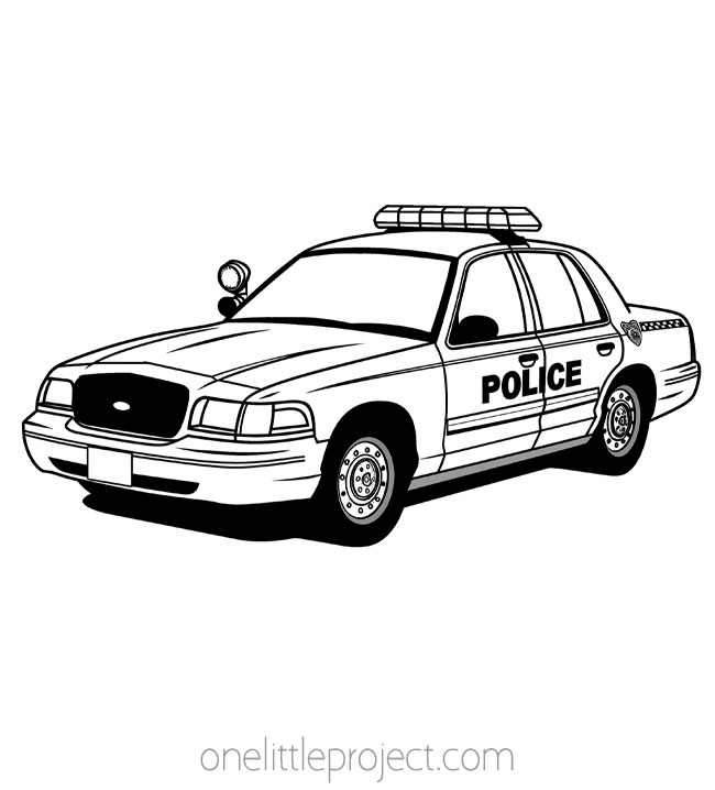 Cars Coloring Pages - Police car