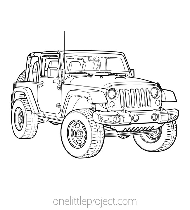 Cars Coloring Pages - Jeep