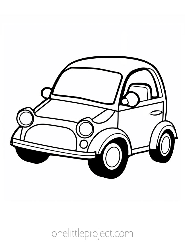 Coloring Pages Cars - Fiat 500