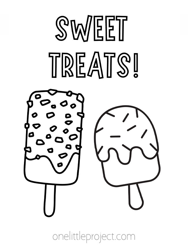 Coloring Pages Ice Cream - Delicious sweet treats on a stick