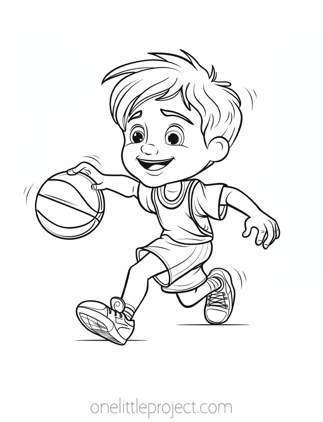 Coloring Pages for Boys - basketball player