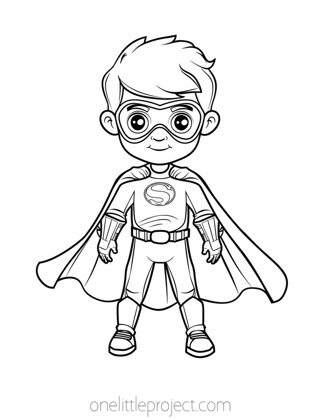 Coloring Pages for Boys - superhero in costume