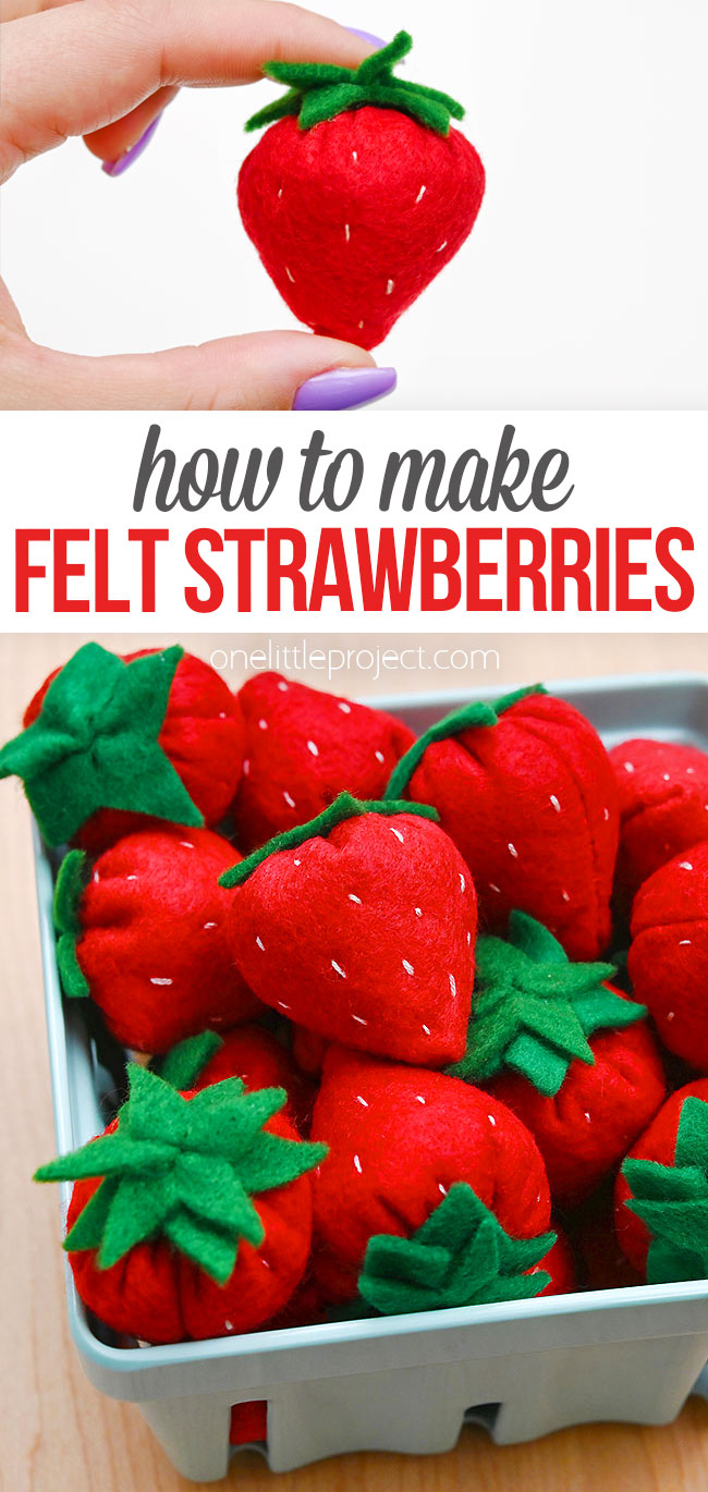 Easy free pattern for felt strawberries