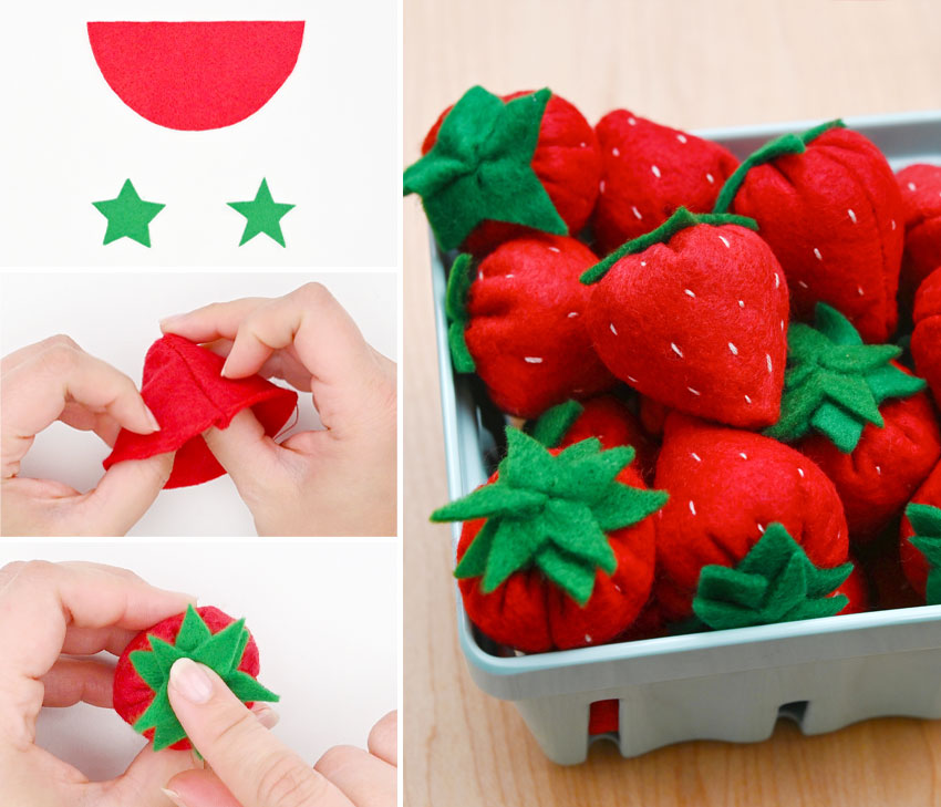 DIY felt strawberries