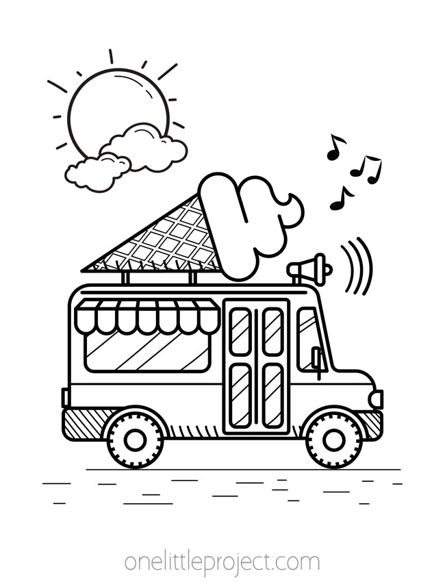 Ice Cream Coloring Pages - Ice cream truck