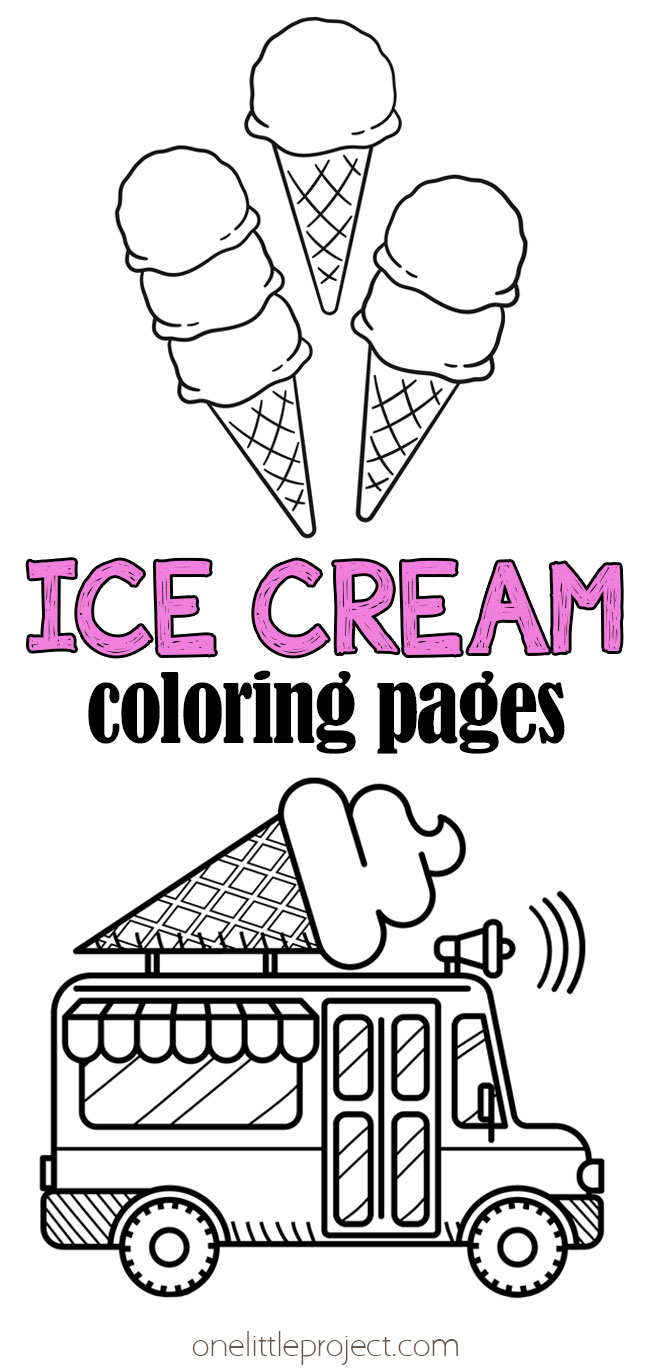 Free, printable ice cream coloring pages
