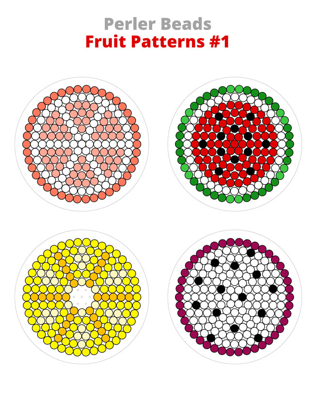 Free patterns for Perler bead fruit