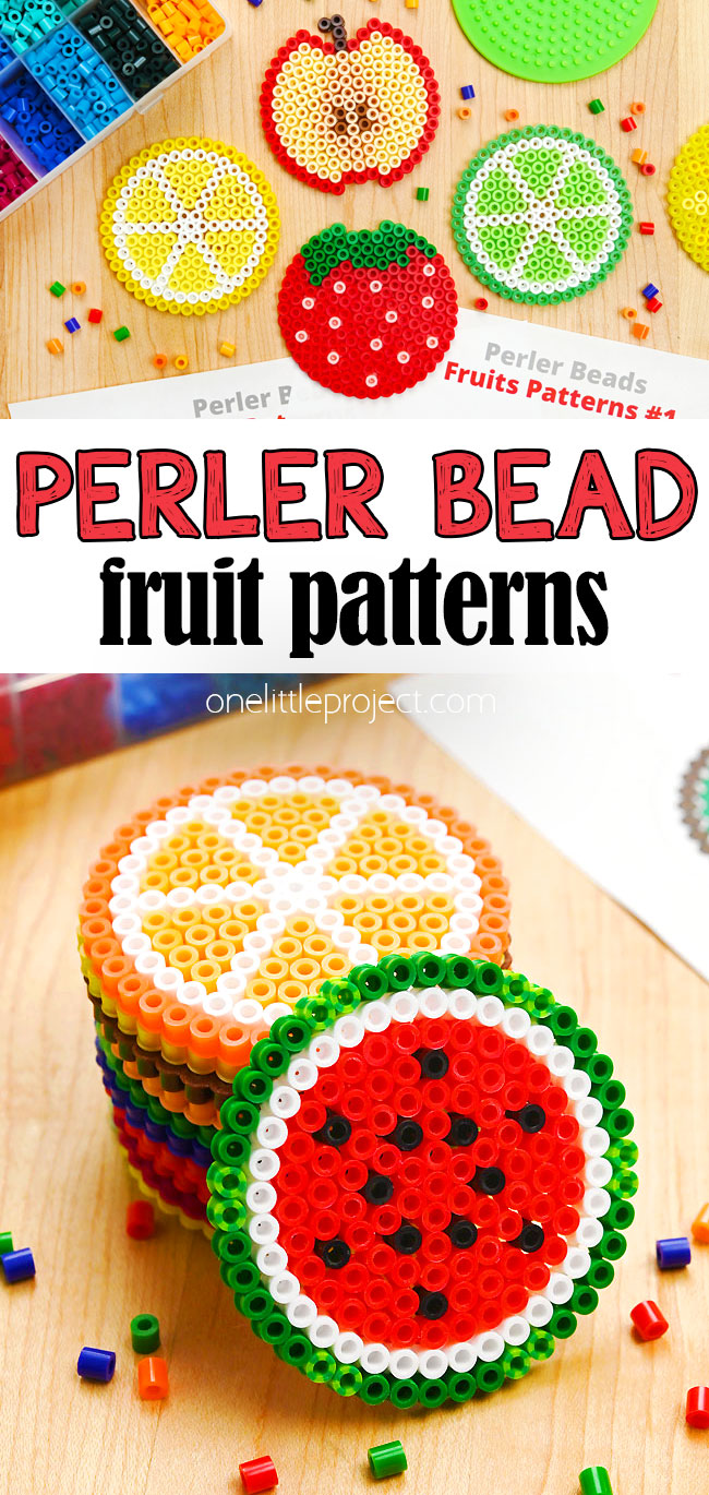 Free patterns and ideas to make Perler bead fruit