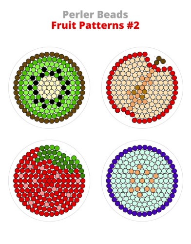 Free, printable Perler bead patterns fruit