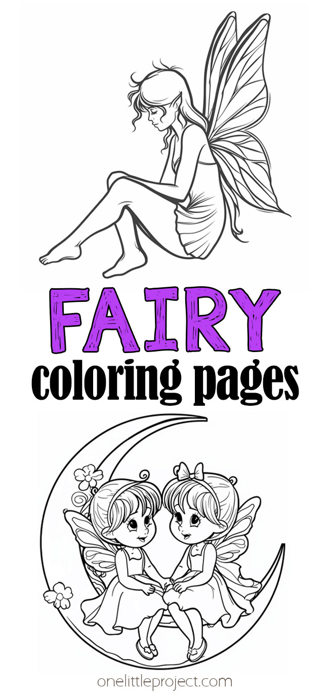 Free, printable fairy coloring sheets