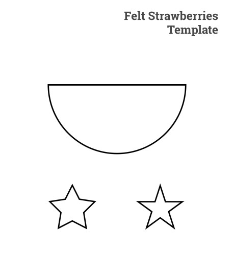 Free, printable strawberry felt pattern