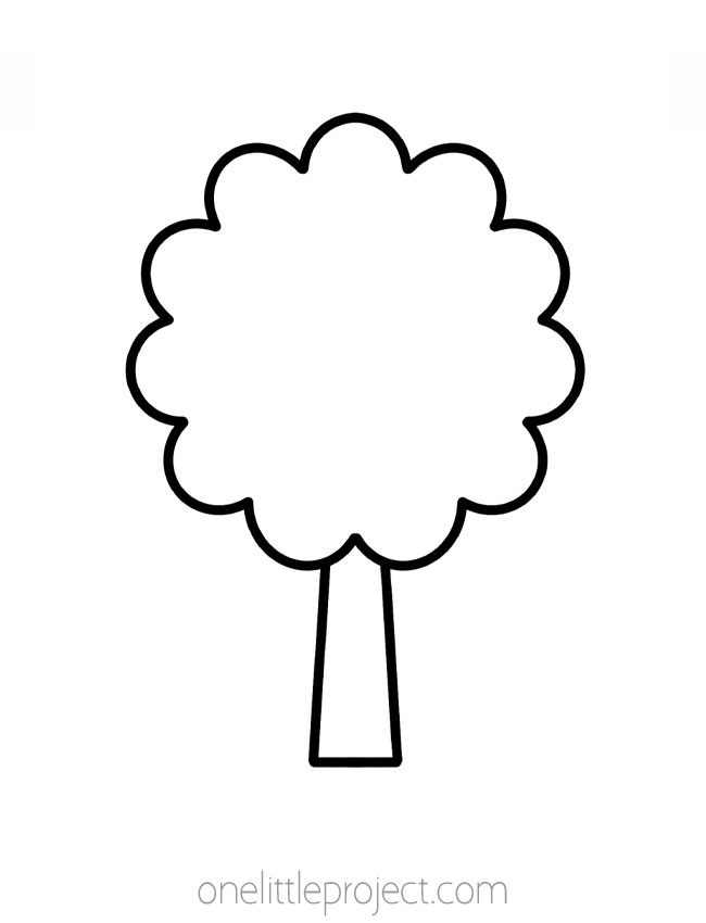 Fluffy round tree template