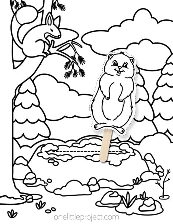 Groundhog Craft Template Free, Printable Groundhog Day Crafts
