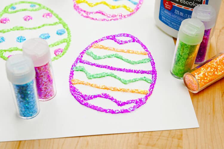 Easter Egg Glitter Art Glitter art project for Easter