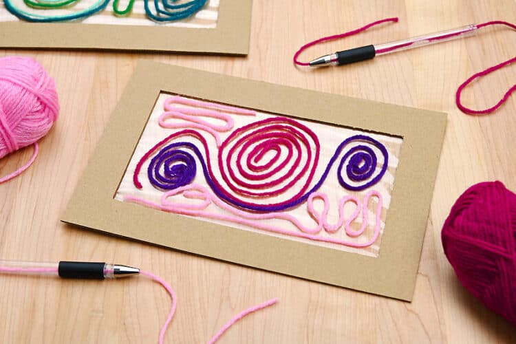 Yarn Pen Painting Hack Easy yarn art for kids