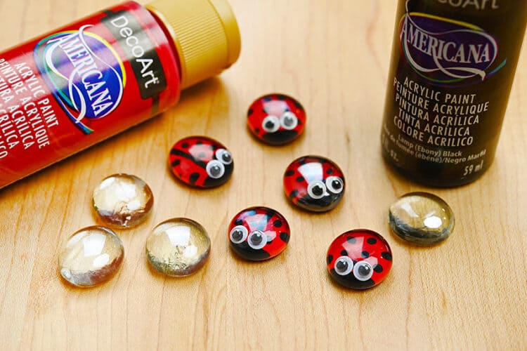 Ladybug Magnets Glass ladybug magnets