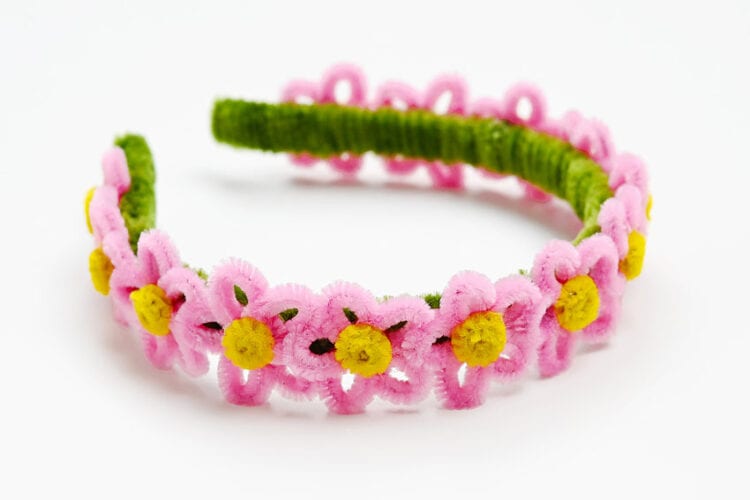 Pipe Cleaner Flower Headband - Cute and Easy DIY Hair Bands!