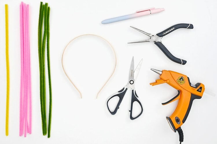 Pipe Cleaner Flower Headband Cute and Easy DIY Hair Bands!