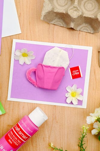 Tea Cup Mother's Day Card | Cute DIY Egg Carton Tea Cup Card