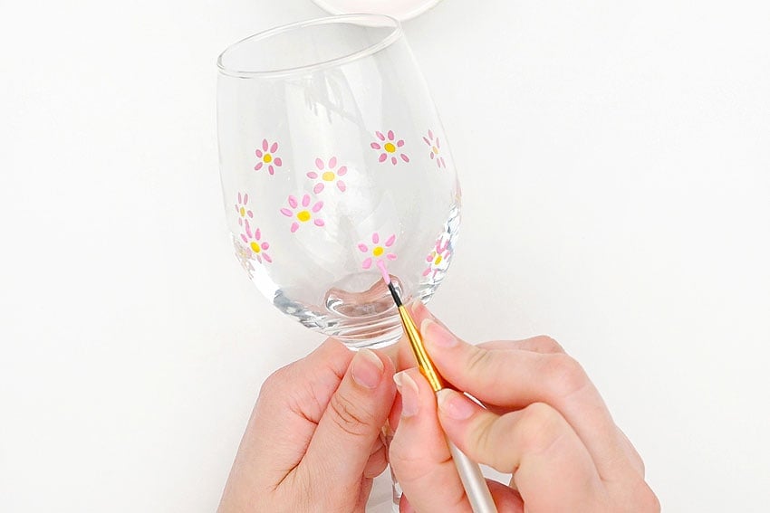 Wine Glass Painting - Easy DIY Painted Glasses with Floral Design