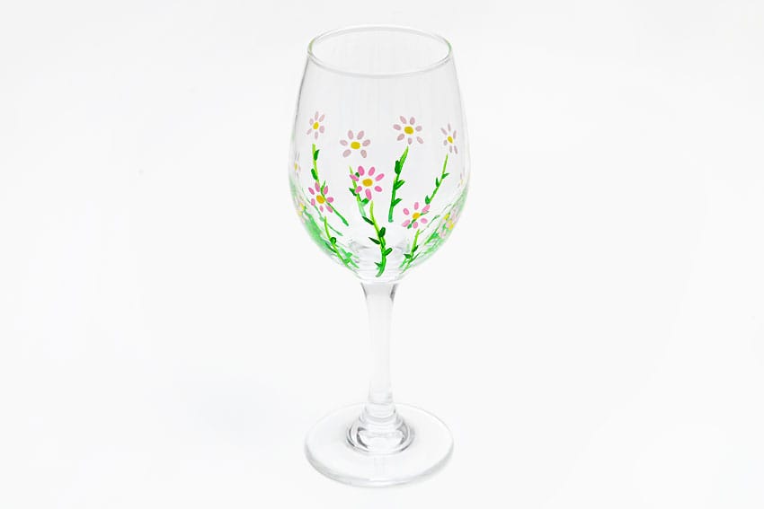 Wine Glass Painting - Easy DIY Painted Glasses with Floral Design
