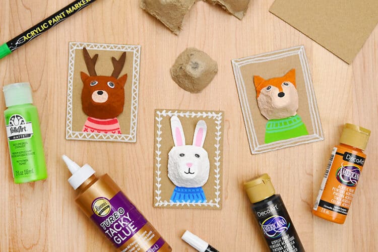 Egg Carton Animal Portraits Animal portrait craft with egg cartons