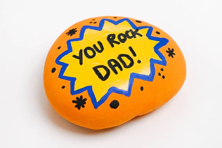 My Dad Rocks Craft - Painted Rock Paperweight for Father's Day