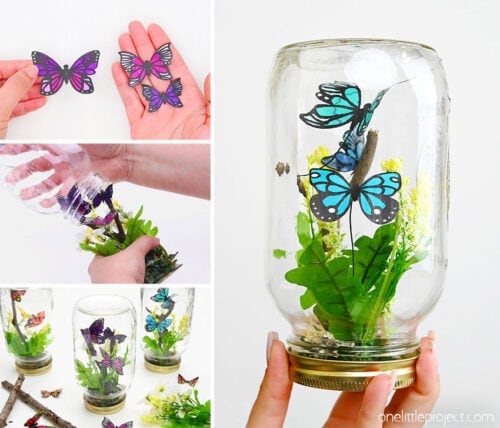 Paper Butterfly Terrarium – Easy Butterfly Jar Craft