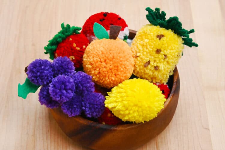 Pom Pom Fruit DIY fruit pom poms