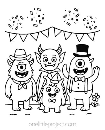 Free Monster Coloring Pages - Cute Monster Coloring Sheets