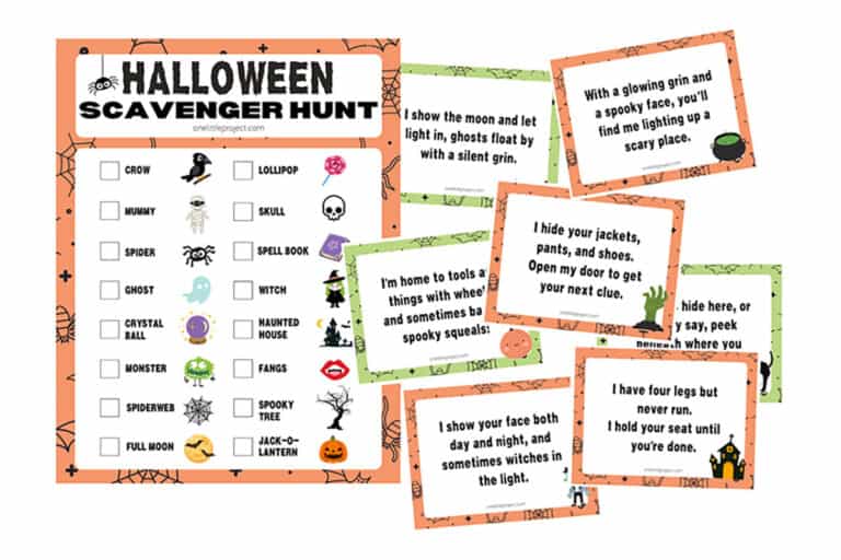 Halloween Scavenger Hunt for Kids - Free Printable Games