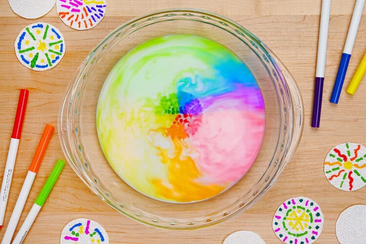 Magic Milk Art Project Milk coloring art for kids
