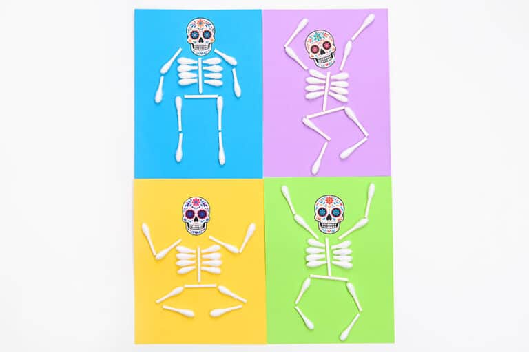 QTip Skeleton Craft Fun & Easy Halloween Activity