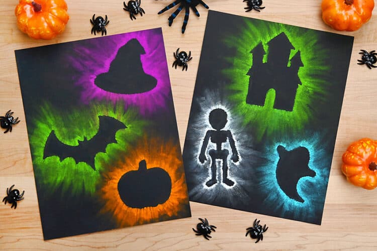 Halloween Chalk Art Silhouettes Simple Halloween chalk art