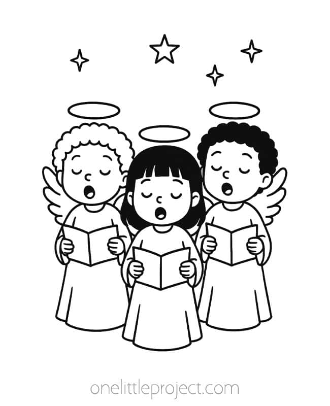 Angel Color Pages Angel Color Pages - angel choir singing carols