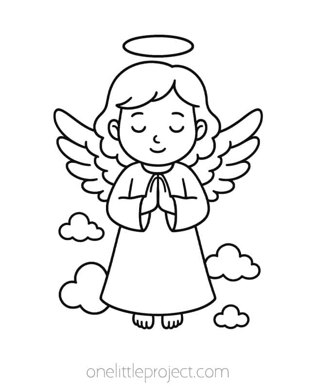 Angel Coloring Book Pages Angel Coloring Book Pages - praying angel