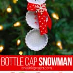 Snowman bottle cap ornament