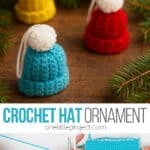 Mini crochet hat ornament pattern