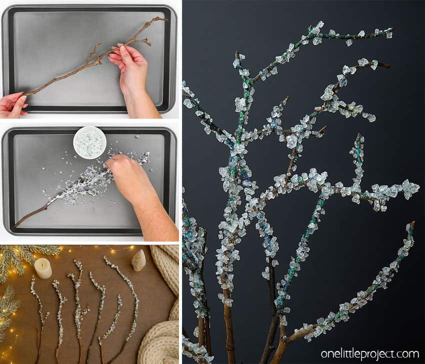 How to Make Frosted Branches DIY frosted branches decor
