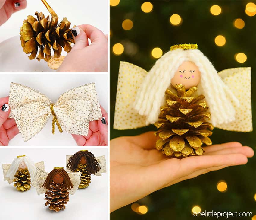 How to Make Pine Cone Angels DIY pine cone angels
