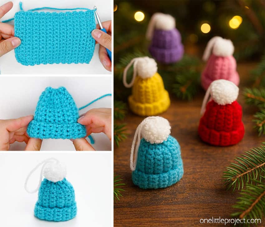 How to Make a Crochet Hat Ornament DIY crochet hat ornament