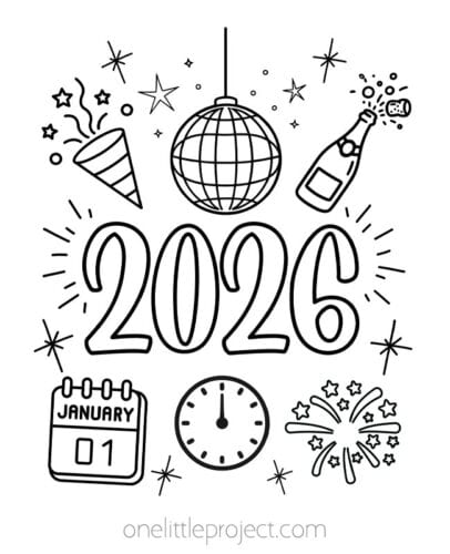 New Year's Coloring Pages - Cute & Festive Free Printables