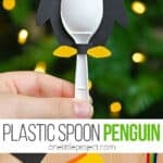 Spoon penguin puppet