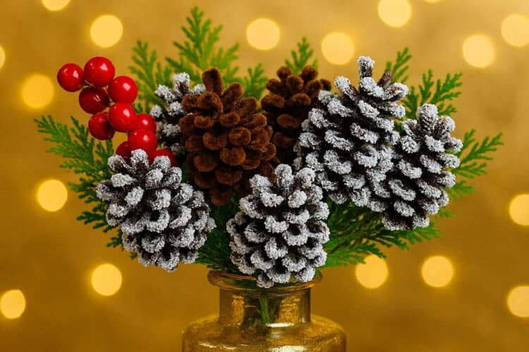 Pipe Cleaner Pine Cones Pipe cleaner Christmas craft