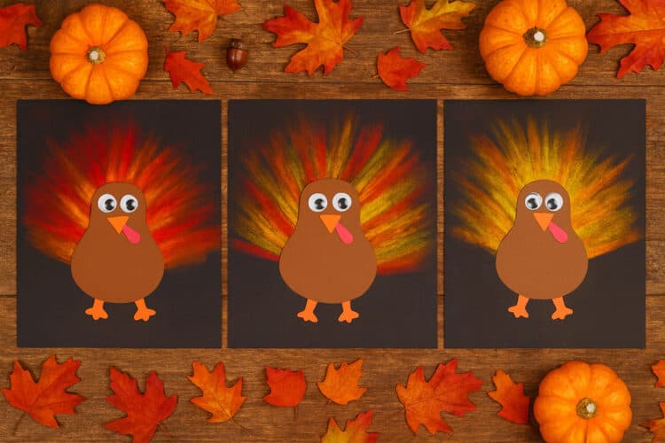 Thanksgiving Turkey Chalk Art